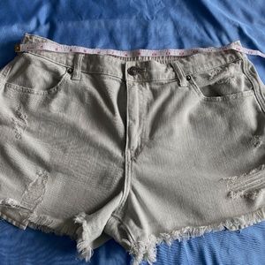 Aerie Daydream Denim Shorts Distressed Ice Blue size L